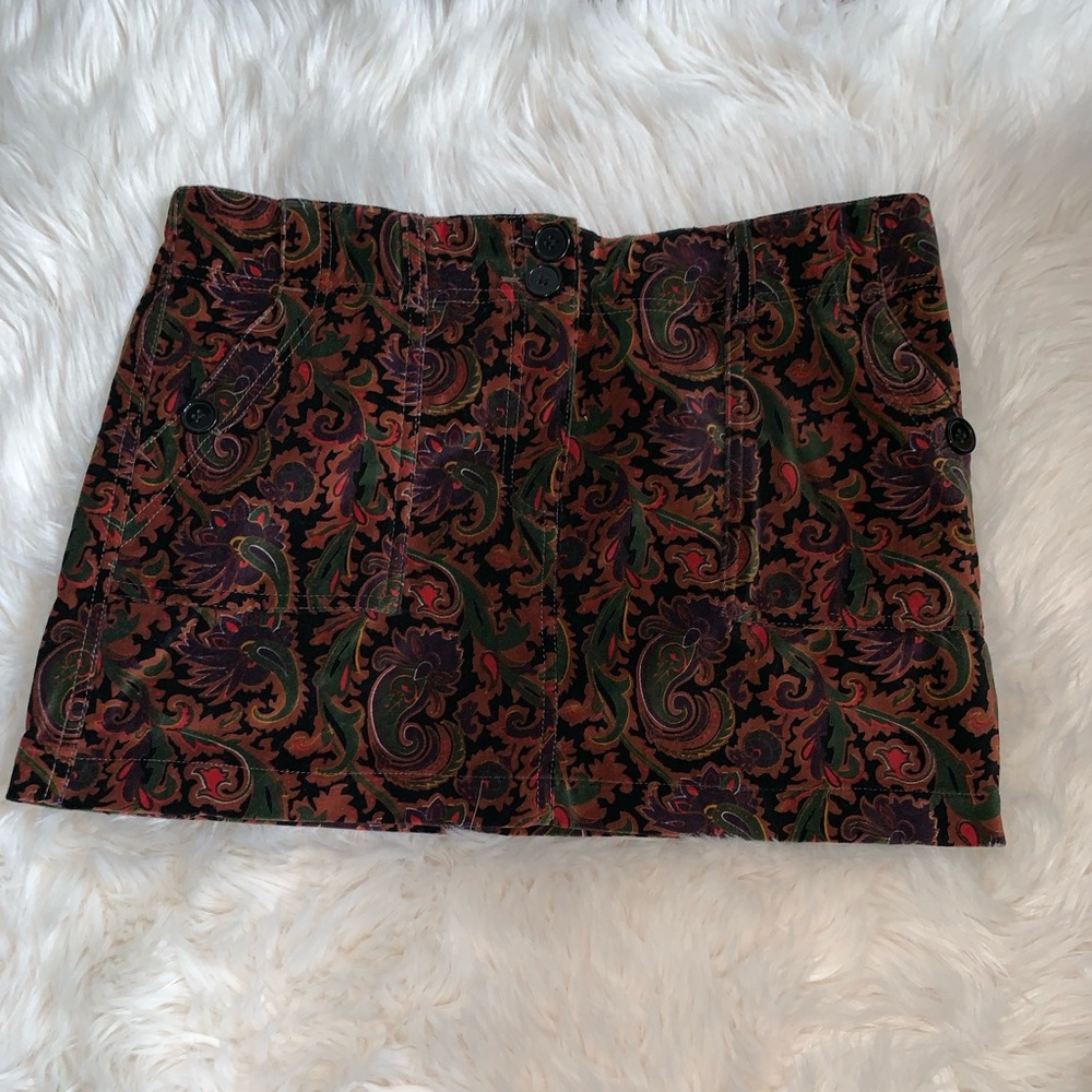 Multicolored Paisley Mini Skirt